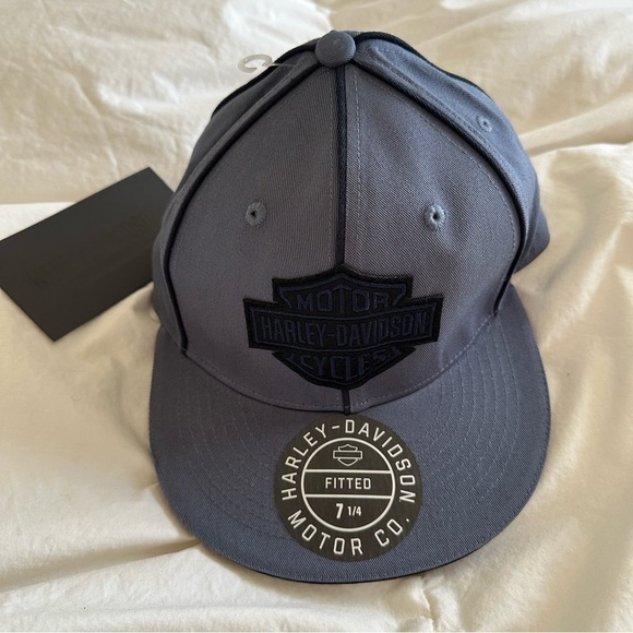New Harley Davidson Bar & Shield Fitted Hat blue size M - Picture 8 of 8
